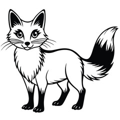 Obraz premium Red Fox vector illustration white background