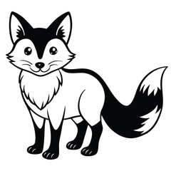 Obraz premium Red Fox vector illustration white background