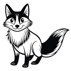 Obraz premium Red Fox vector illustration white background