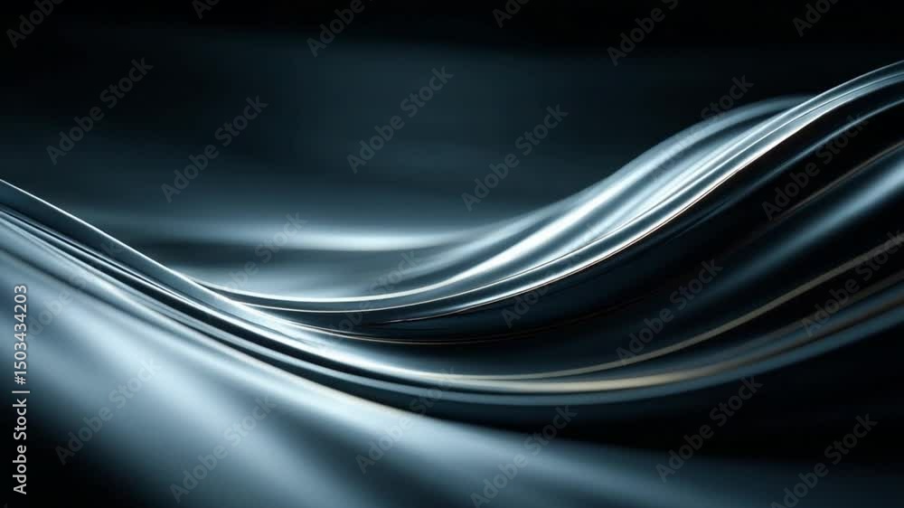 Leinwandbilder abstract flow of metal: a captivating display of liquid metal gracefully curves and twists, its surf