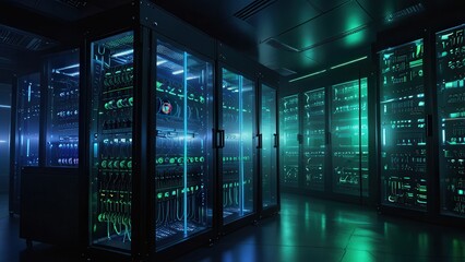 Vapor Cooled Data Servers in Futuristic Quantum Lab Room
