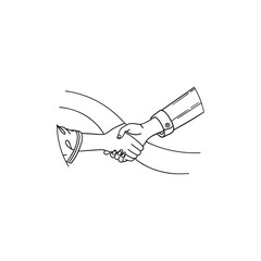 Obraz premium Trust Line Icon – Outline Vector Symbol Illustration, Pixel-Perfect & Editable Stroke