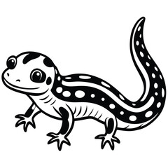 Red-Spotted Newt vector illustration white background