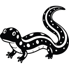 Fototapeta premium Red-Spotted Newt vector illustration white background