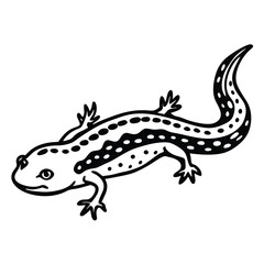 Red-Spotted Newt vector illustration white background