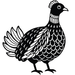 Ruffed Grouse vector illustration white background