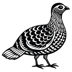 Ruffed Grouse vector illustration white background