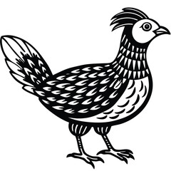 Ruffed Grouse vector illustration white background