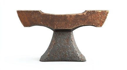 Rusty metal anvil, angled, isolated