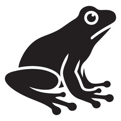 Cute Black Frog Silhouette Vector Icon