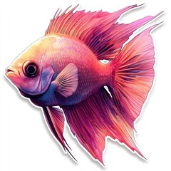 Fototapeta premium Vibrant Pink Fish: A Digital Art Masterpiece