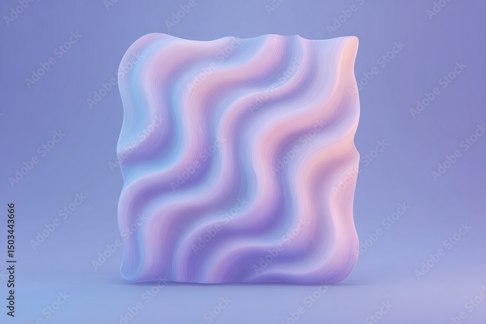 Poster abstract wave pattern in soft pastel hues creating a serene atmosphere