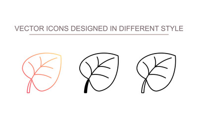 Broad Leaves icon design with white background stock illustration