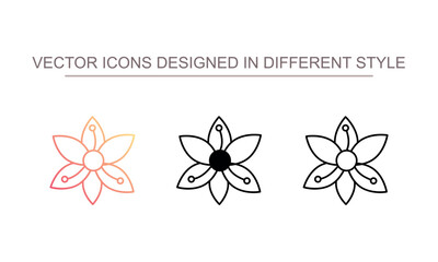 Lily icon design with white background stock illustration