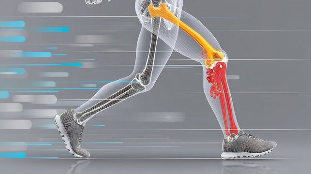 Runner's ITBS illustration showing friction swelling at lateral knee and thigh junction