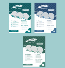 Modern and Unique Travel and tourism flyer design template. Holiday travel and creative&nbsp;flyer&nbsp;design with brush stock.
