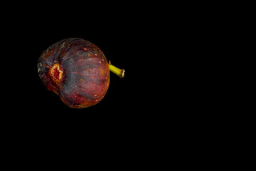 fig fruit isolated on black background 