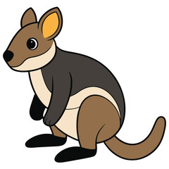 Tree Kangaroo vector illustration white background