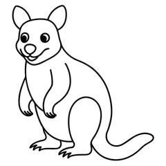 Tree Kangaroo vector illustration white background