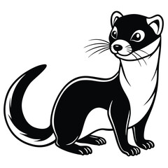 Weasel vector illustration white background