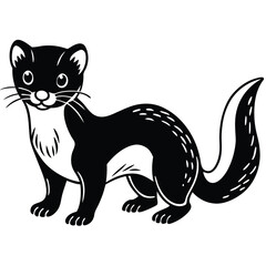 Weasel vector illustration white background