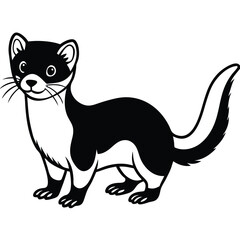 Weasel vector illustration white background