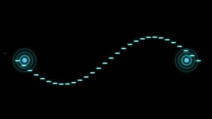 GPS Locator Icon with Animated Pointer | Location Pin Points Connected with Lines, Two Location Pointers Animation Black Background, Alpha Channel, Drag and Drop UI Icon for Timeline Projects - Powered by Adobe