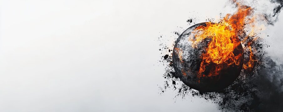 Burning planet, destruction