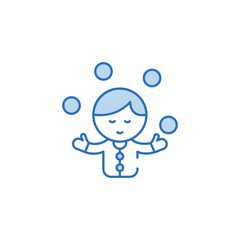 Juggler icon design with white background stock illustration
