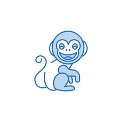 Monkey icon design with white background stock illustration