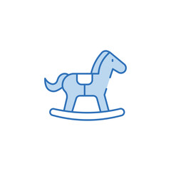Rocking Horse icon design with white background stock illustration