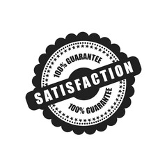 Satisfaction Guaranteed Seal Black and White Badge for Business Branding and Customer Service