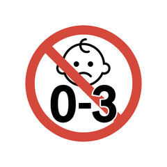 Warning Sign Not Suitable for Children Aged 0 to 3 Years Old