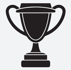 trophy silhouette vector art illustration, gold trophy cup isolated