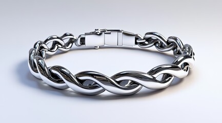 Obraz premium Sleek silver braided bracelet