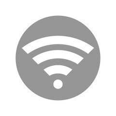 wi fi icon on metal internet button