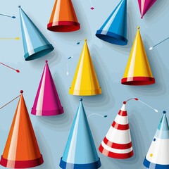 Colorful-Party-Hats-Celebration-Background-Festive-Occasion-Wallpaper-Birthday-Hats-Decor-Bright-Celebratory-Design-Festive-Hats-For-Celebrations