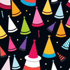 Colorful-Party-Hats-Seamless-Pattern-Festive-Background-with-Bright-Birthday-Caps-Celebration-Wallpaper-for-Kids-Party-Decorations-and-Fun-Event-Themes