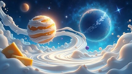 World Mil day:Milky Way Galaxy Made of Dairy