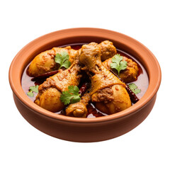 Delicious chicken curry in clay pot