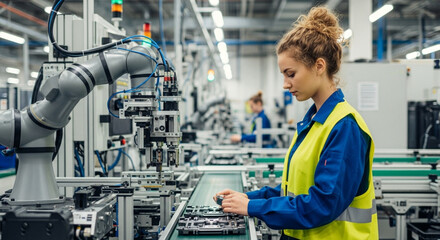 industrial technician at work in a factory