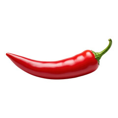 Single red chili pepper isolated on black background