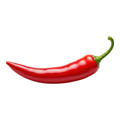 Single red chili pepper isolated on black background