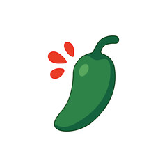 Spicy pepper vector logo. Hot pepper vector. Green jalapeno pepper vector. Vector logo for sauce. Spicy food and vegetables. Vector illustration.