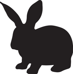 Black silhouette of a rabbit.
