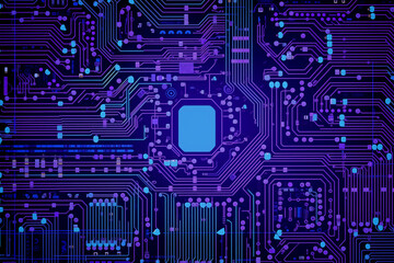 Blue and purple computer circuits wallpaper