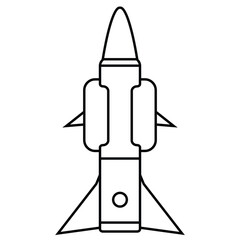Long distance rocket missile. Rocket vector illustration