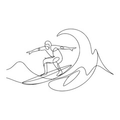 Vector Illustration of a Surfer