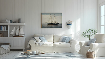 Coastal-Inspired Living Room with Subtle Nautical Accents

