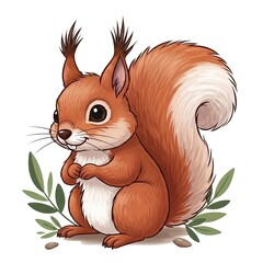 Fototapeta premium Adorable Squirrel Illustration – Woodland-Themed Art for Kids’ Room and Nursery Decor